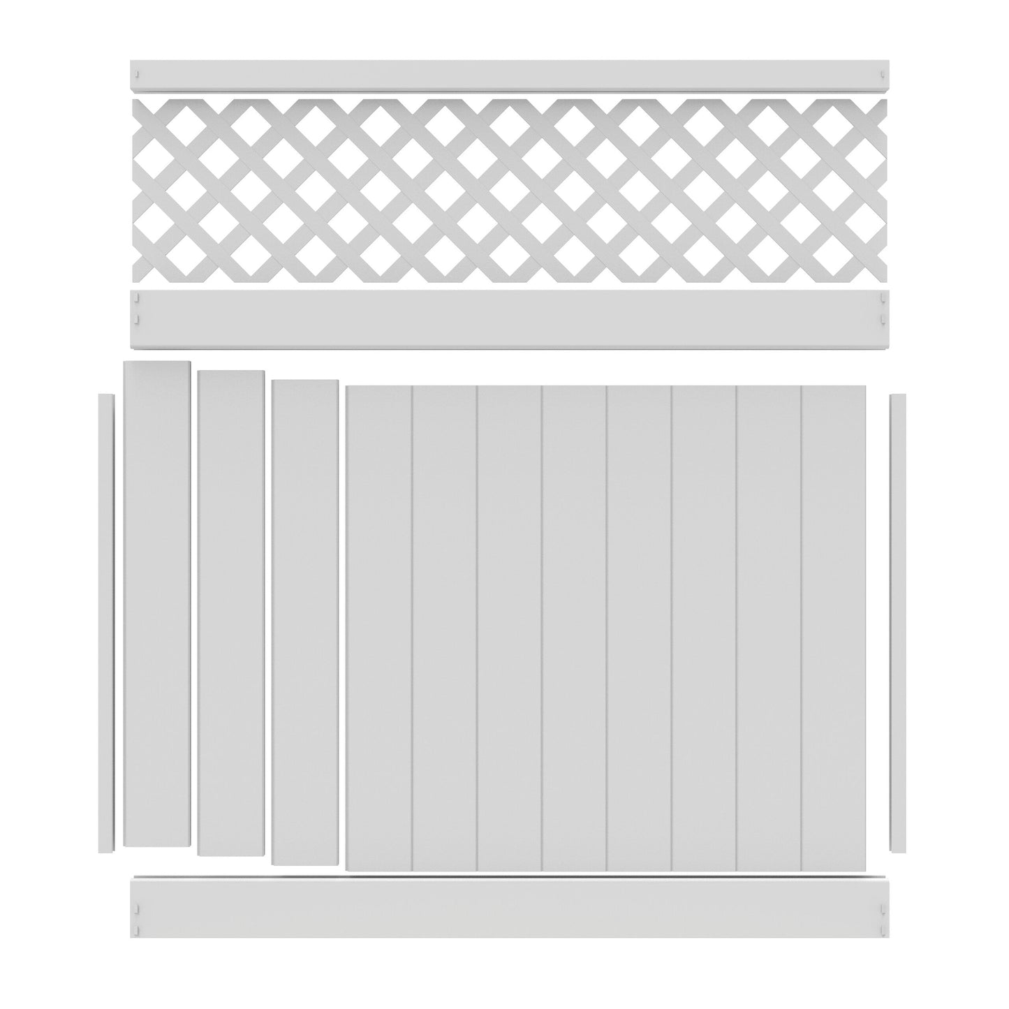 Freedom Freeport 6-ft H x 6-ft W White Vinyl Fence Panel (Unassembled)
