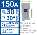 Square D QO 150-Amp 30-space load center - angle view