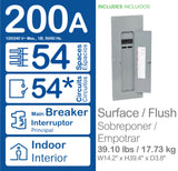 Square D QO 200-Amp 54-space load center - angle view