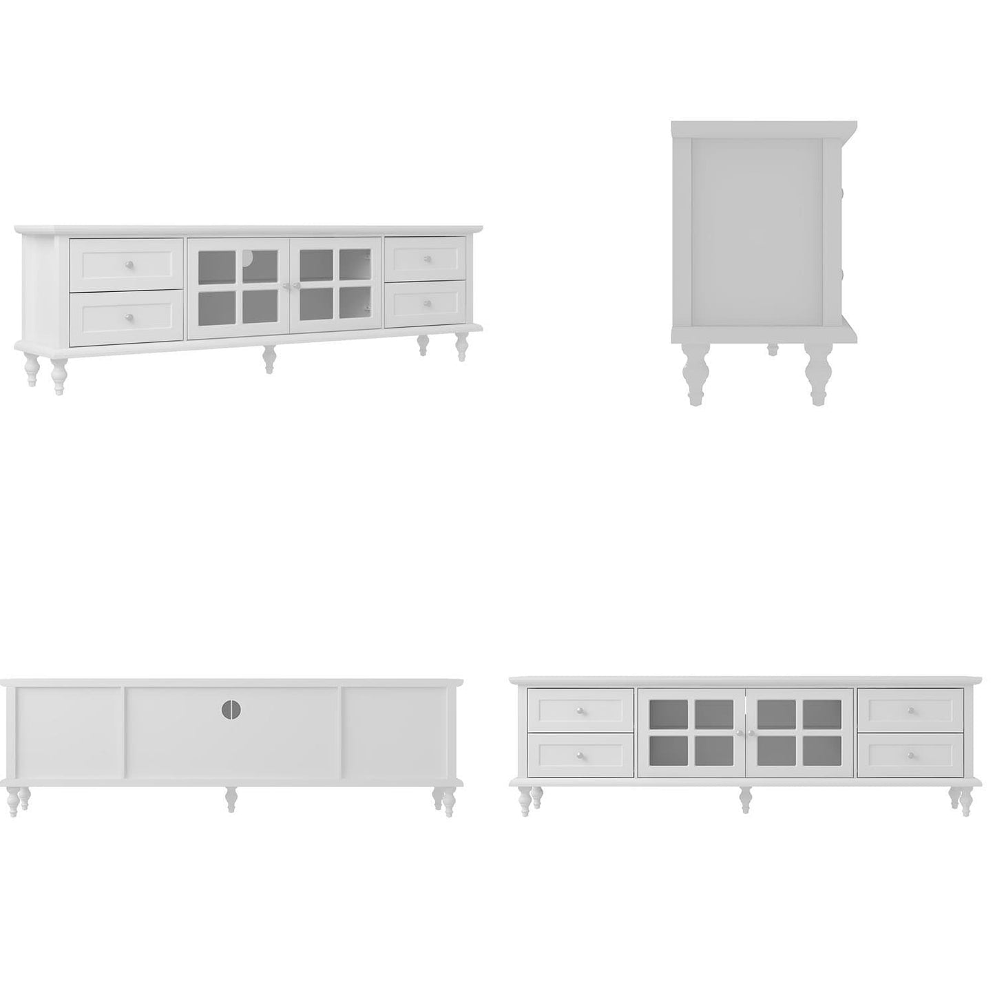 FUFU&GAGA Modern/Contemporary White Tv Cabinet (Accommodates TVs up to 80-in)