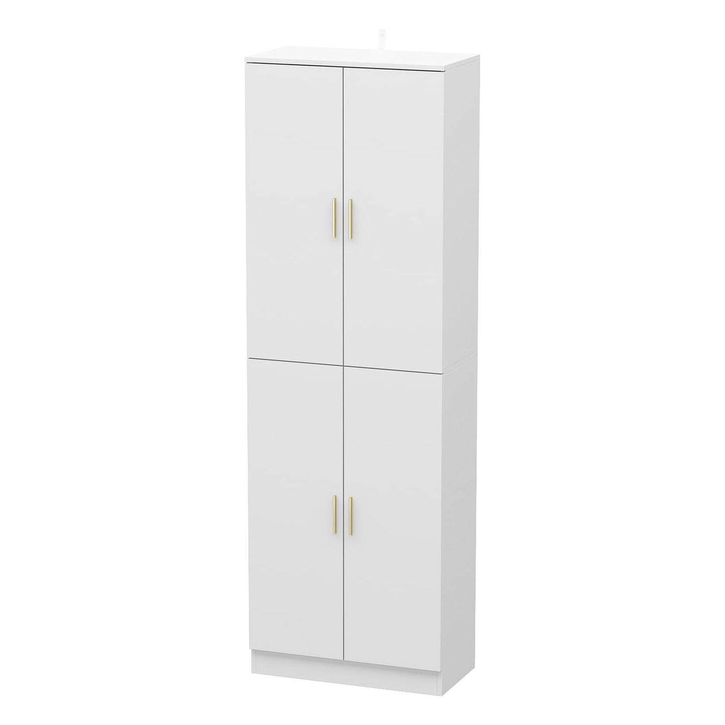 FUFU&GAGA Contemporary White Office Cabinet- 4 Doors, 6 Shelves, Adjustable- Composite Wood- 23.2-in x 11.8-in x 70.9-in- Metal Drawer Glides- Assembly Required