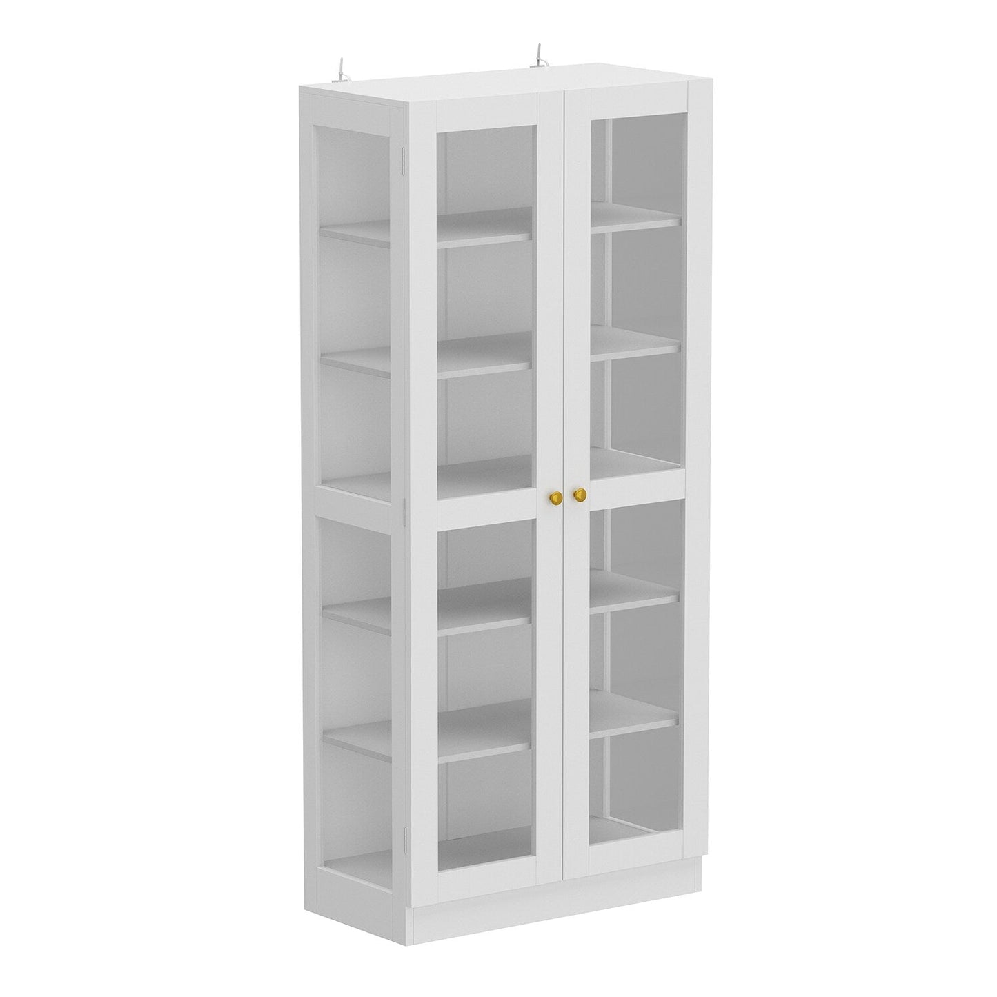 FUFU&GAGA Contemporary/Modern White Curio Cabinet with Wine Storage