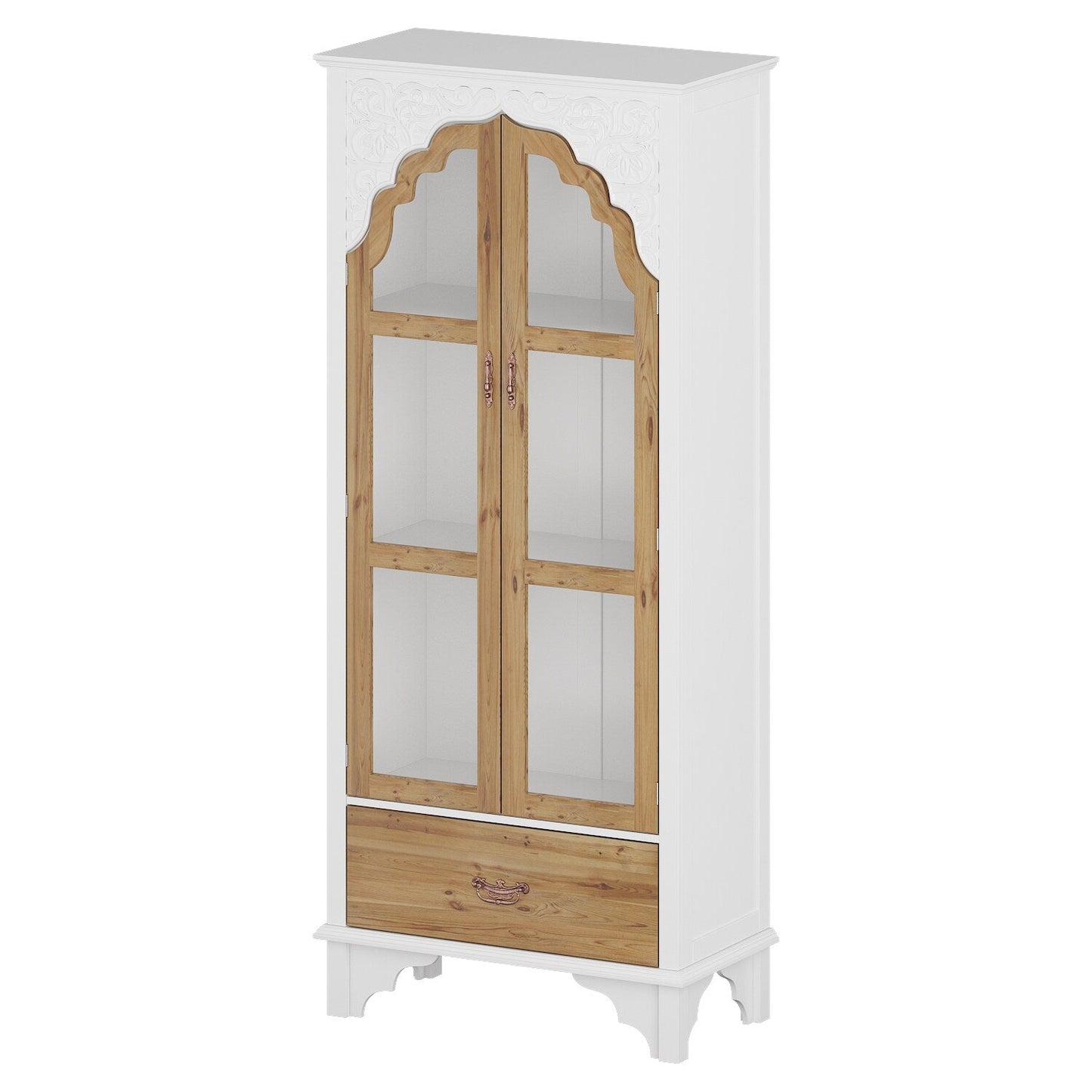 FUFU&GAGA Contemporary/Modern White Curio Cabinet