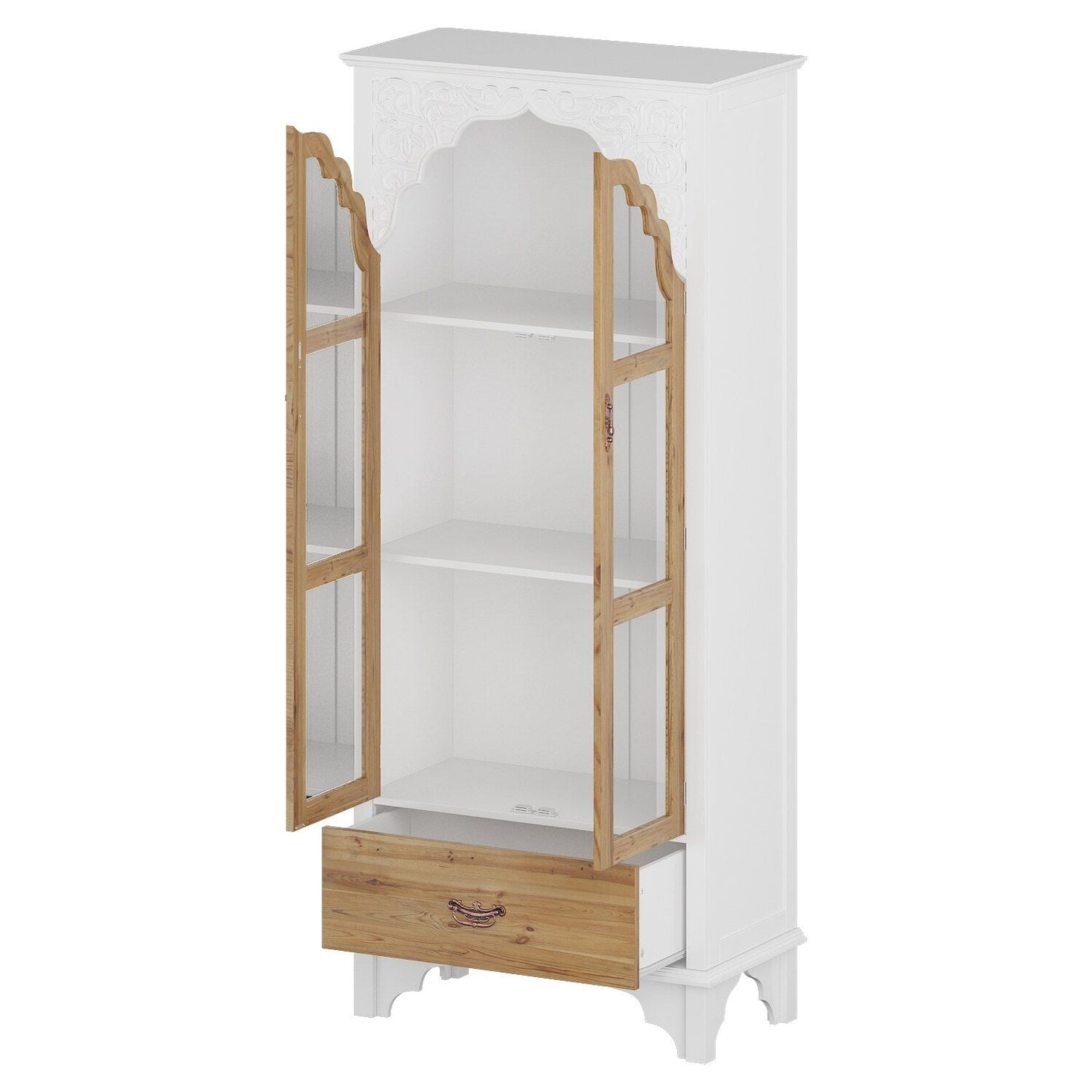 FUFU&GAGA Contemporary/Modern White Curio Cabinet