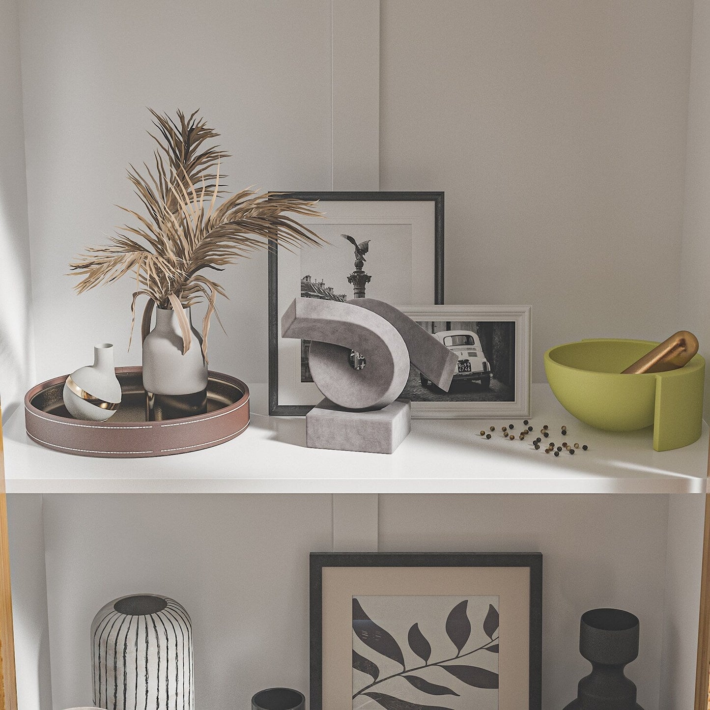 FUFU&GAGA Contemporary/Modern White Curio Cabinet