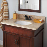 25 in. x 22 in. Granite Vanity Top in Beige with White Bowl and 4 in. Faucet Spread - Super Arbor