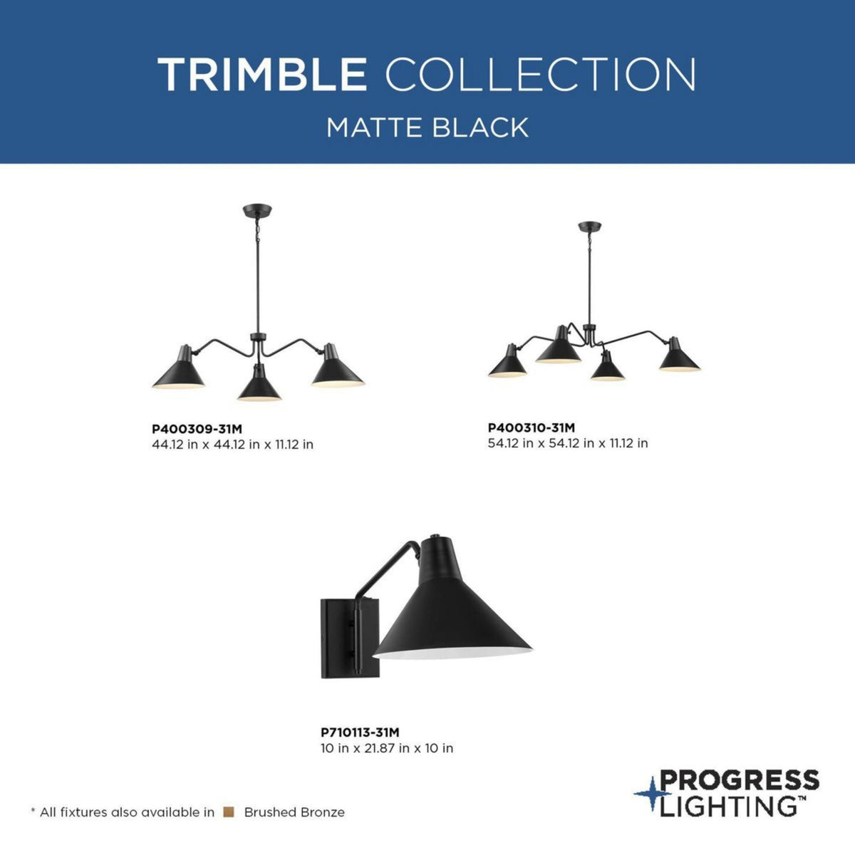 Progress Lighting Trimble 2-Light Brushed Nickel Industrial Chandelier