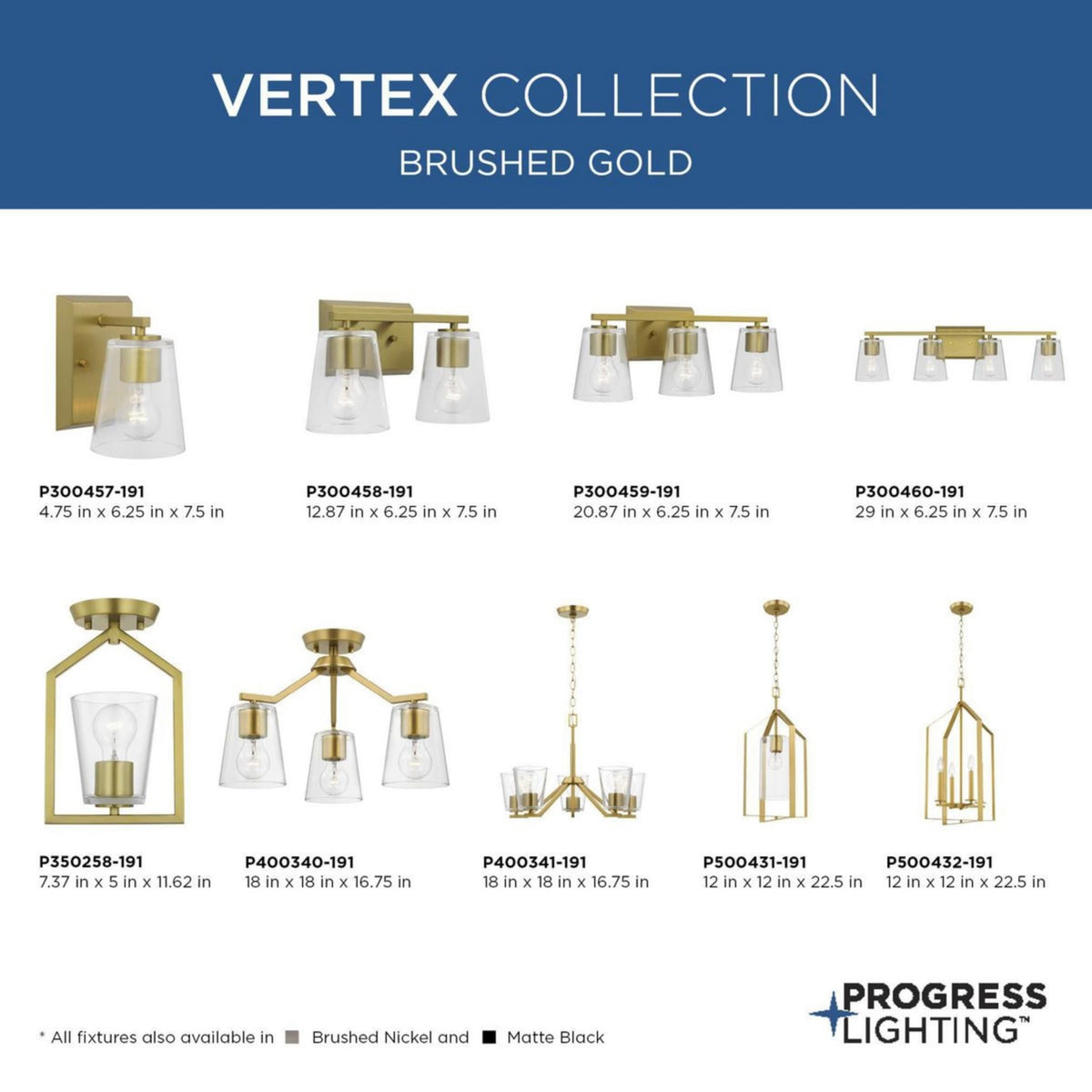 Progress Lighting Vertex 5-Light Brushed Nickel Modern/Contemporary Chandelier