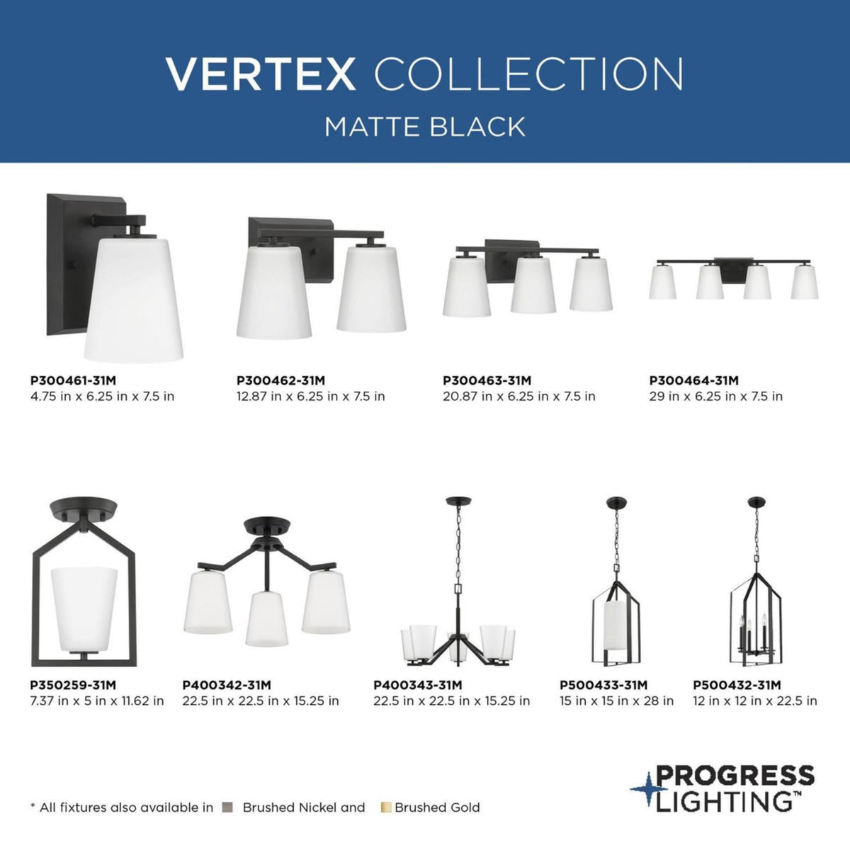 Progress Lighting Vertex 3-Light Brushed Nickel Modern/Contemporary Chandelier
