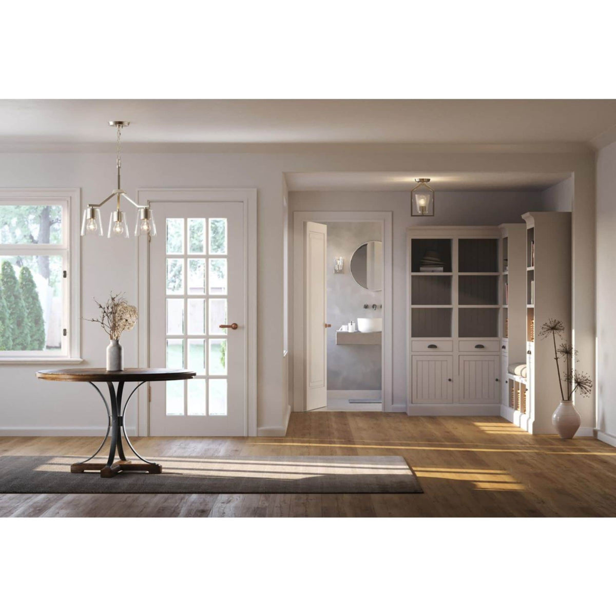 Progress Lighting Vertex 3-Light Brushed Nickel Modern/Contemporary Chandelier