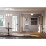 Progress Lighting Adley 3-Light Brushed Nickel Transitional Etched Glass Bell Medium Hanging Pendant Light