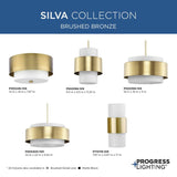 Progress Lighting Silva 3-Light Brushed Bronze Modern/Contemporary Drum Medium Hanging Pendant Light