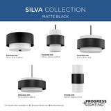 Progress Lighting Silva 3-Light Matte Black Modern/Contemporary Drum Medium Hanging Pendant Light