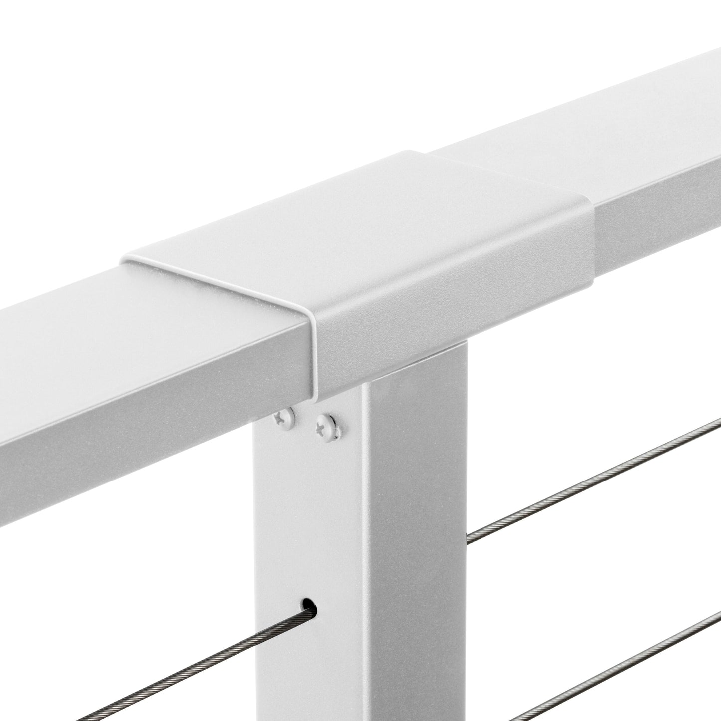 CityPost Deck Mount White Steel Deck Cable Rail Kit