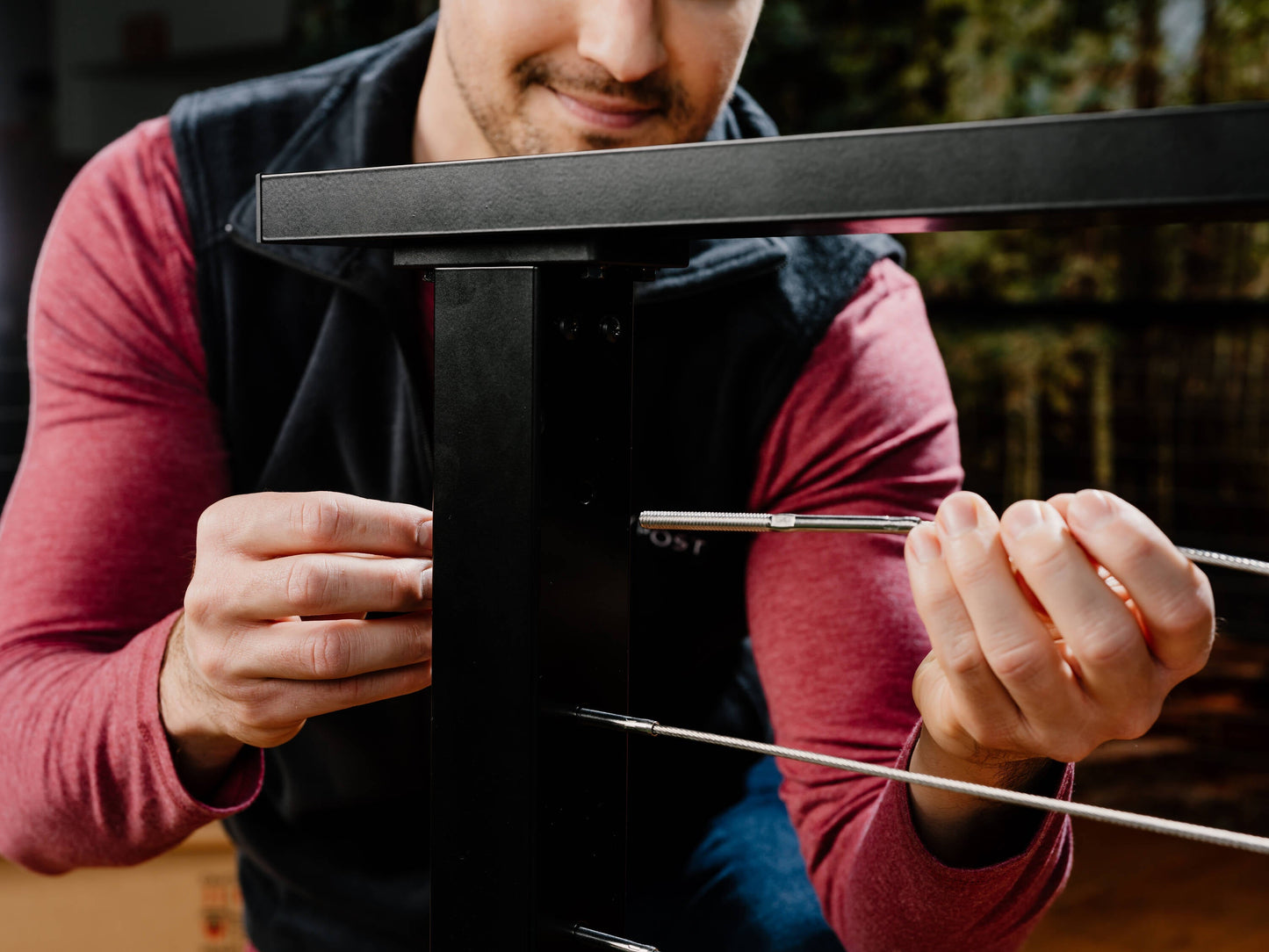 CityPost Deck Mount White Steel Deck Cable Rail Kit