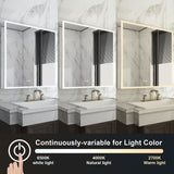 WELLFOR ELIN 30-in x 30-in Lighted LED Fog Free Surface/Recessed Mount Silver Mirrored Soft Close Medicine Cabinet with Outlet