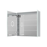 WELLFOR ELIN 30-in x 30-in Lighted LED Fog Free Surface/Recessed Mount Silver Mirrored Soft Close Medicine Cabinet with Outlet