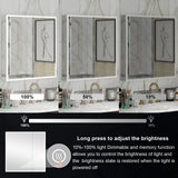 WELLFOR ELIN 36-in x 30-in Lighted LED Fog Free Surface/Recessed Mount Silver Mirrored Soft Close Medicine Cabinet with Outlet