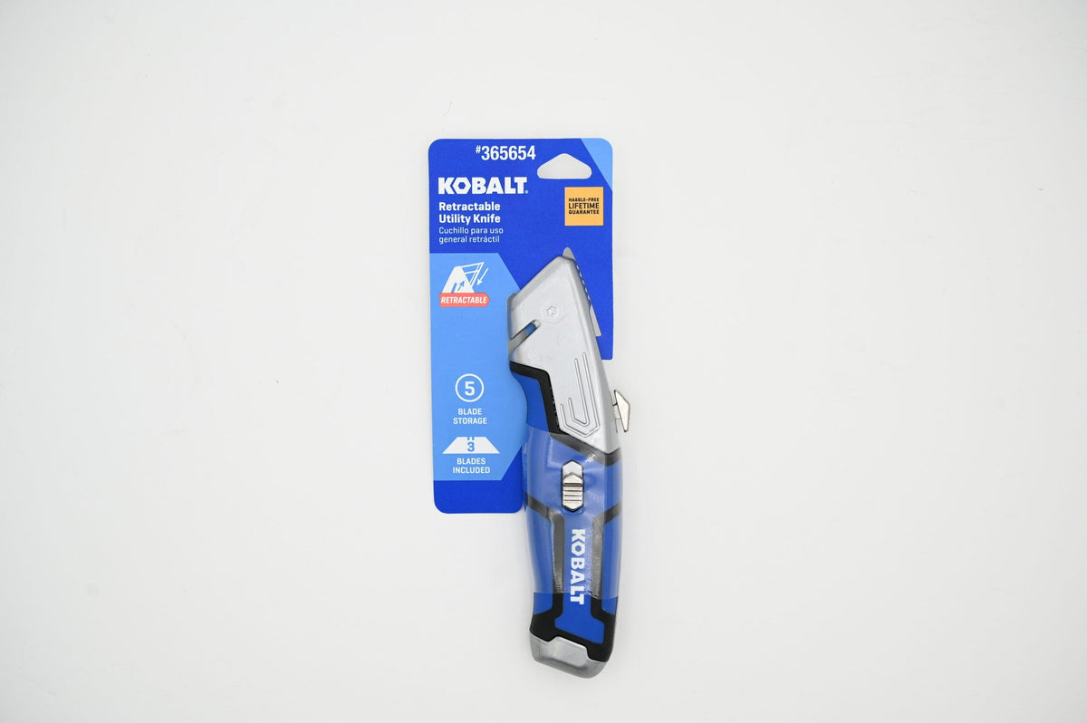 Kobalt 3/4-in Retractable Utility Knife, 3-Blade with On-Tool Storage