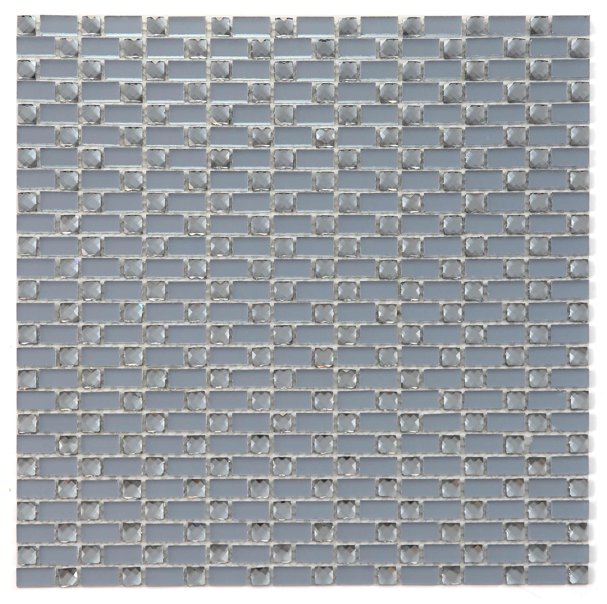 Abolos Artistic Jewels Blue Diamond/Frosted 12-in x 12-in Multi-finish Glass Diamond Mosaic Wall Tile product image