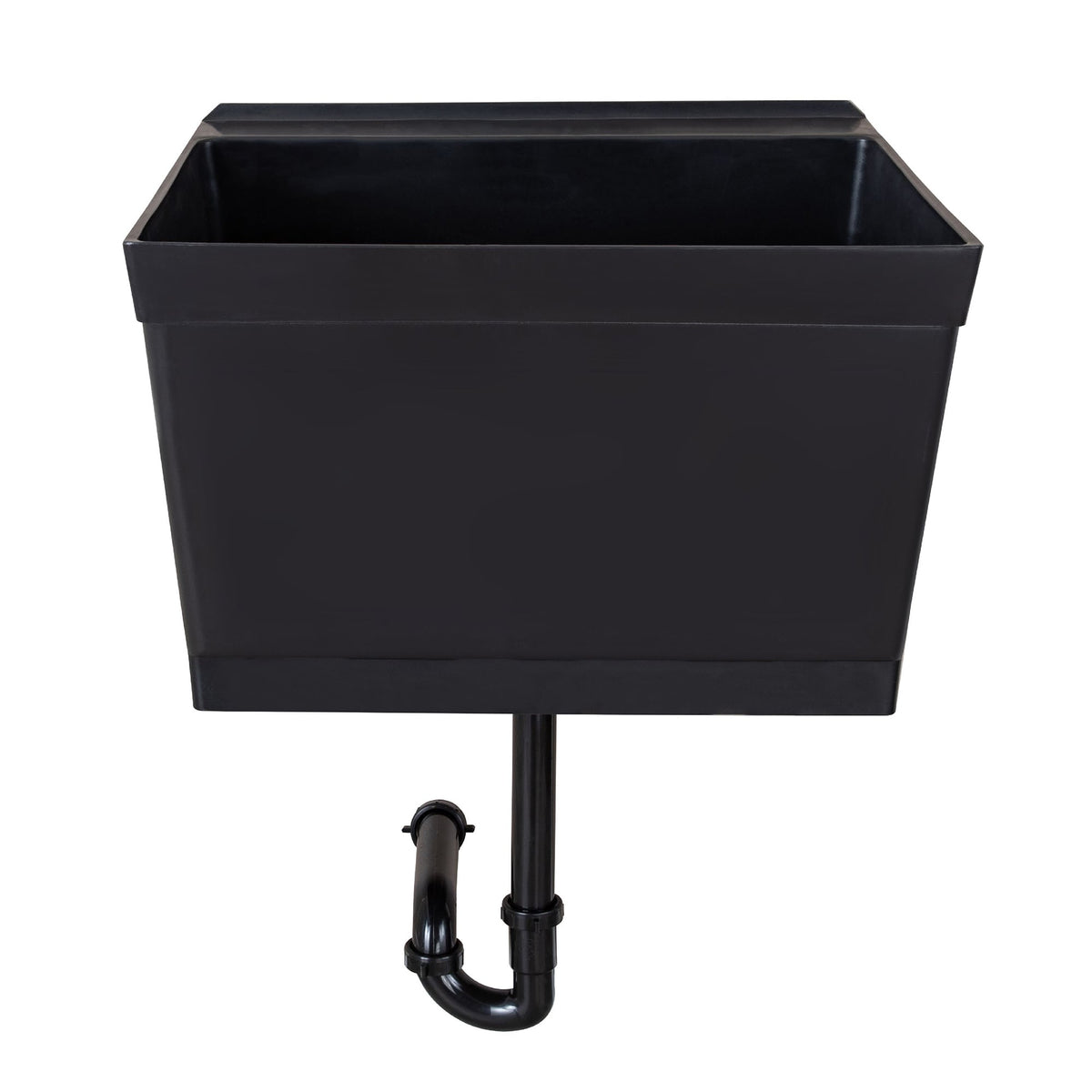 Cambridge 23.5" Black Wall Mount Utility Tub with Drain