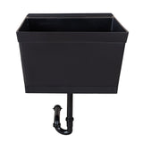 Cambridge 23.5" Black Wall Mount Utility Tub with Drain