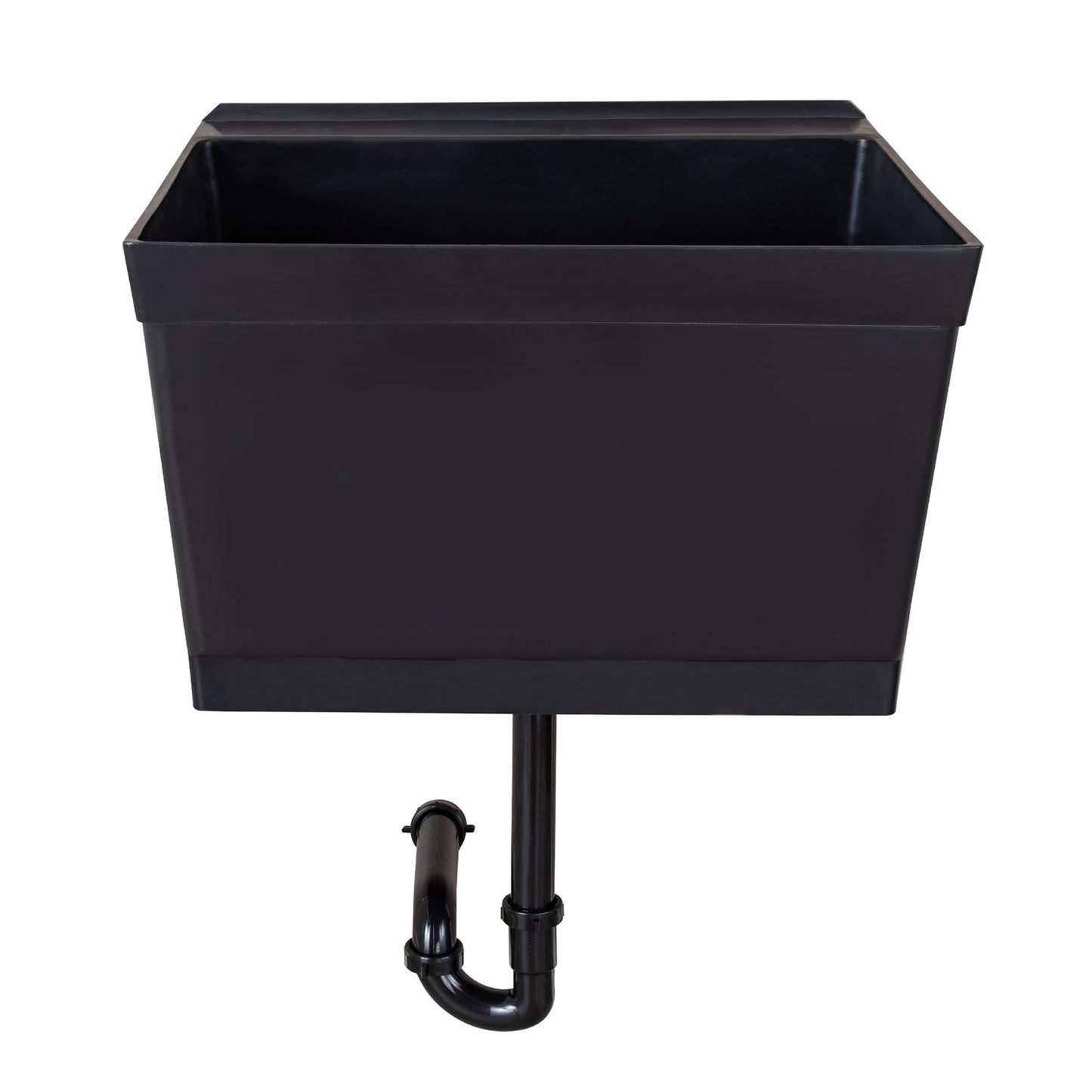 Cambridge Resources Black Wall Mount Utility Tub with Drain, 23.5-in x 22.875-in