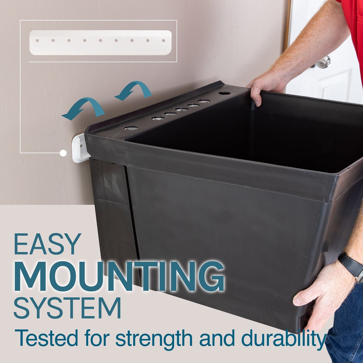Cambridge 23.5" Black Wall Mount Utility Tub with Drain