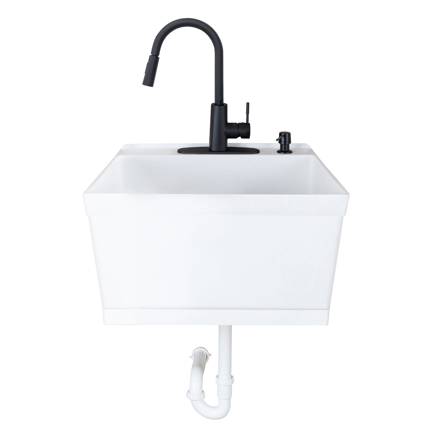 Cambridge Resources 19-Gallon White Wall Mount Utility Tub with Faucet