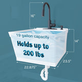 Cambridge Resources 19-Gallon White Wall Mount Utility Tub with Faucet