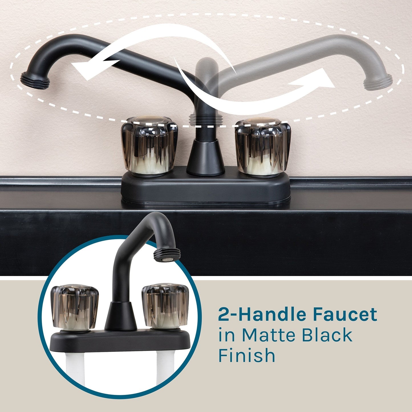 Cambridge Resources Black Freestanding Utility Tub with Drain and Faucet