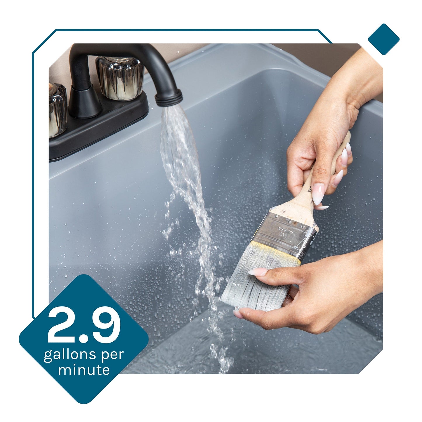 Cambridge Resources 22.88-in Gray Utility Tub with Drain and Faucet
