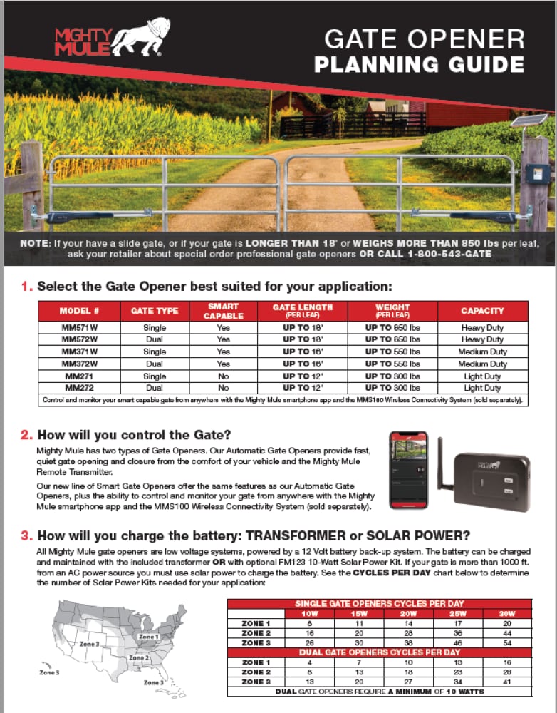 Mighty Mule 18-ft Single Swing Universal Battery Driveway Gate Opener Kit (Solar Compatible)