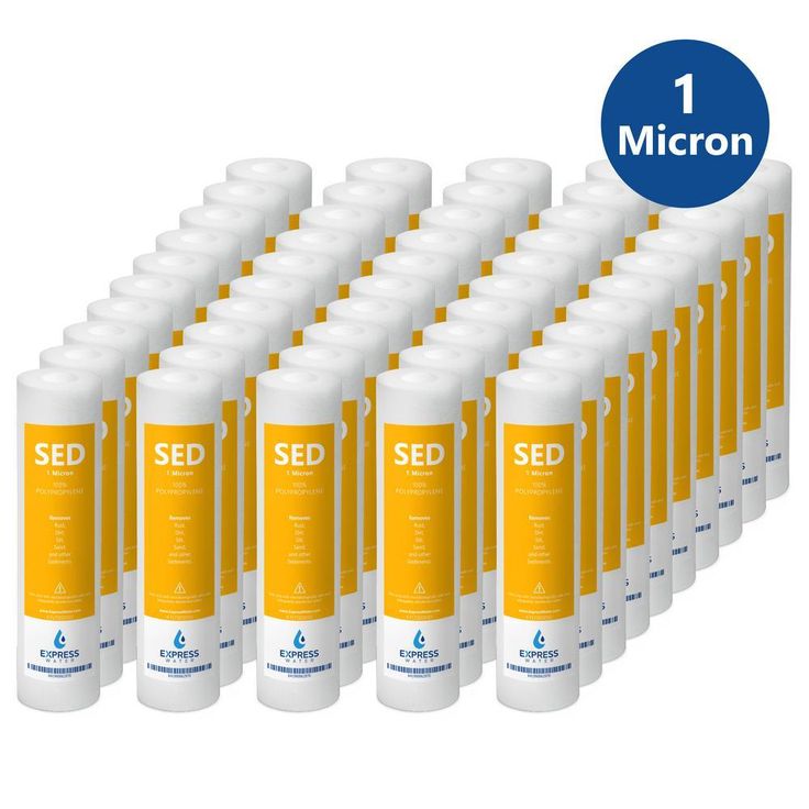 Express Water – 50 Pack Sediment Water Filter Replacement – 1 Micron – Under Sink and Reverse Osmosis System Filters