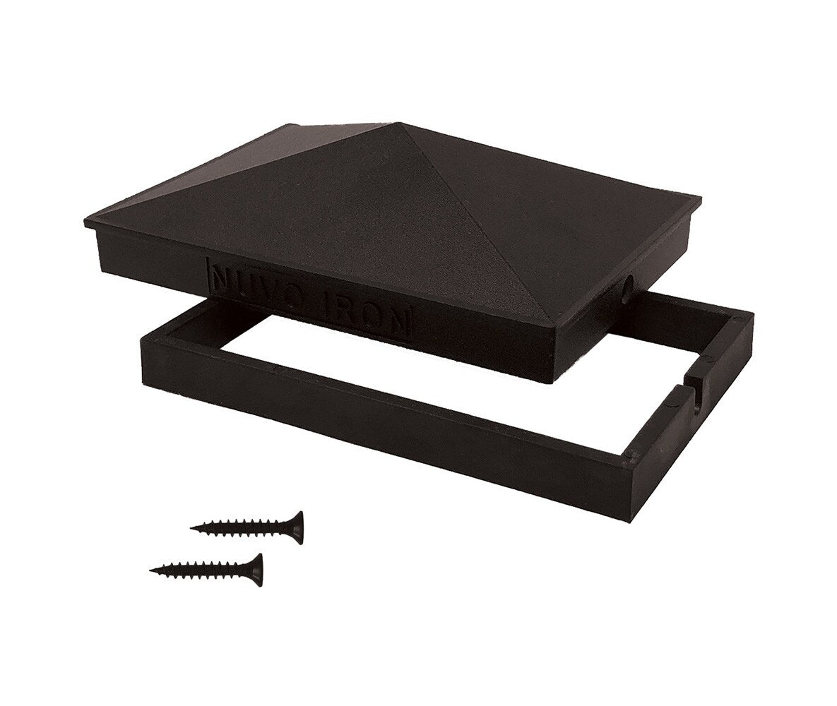 Nuvo Iron 4-in x 6-in Black Aluminum Deck Post Cap