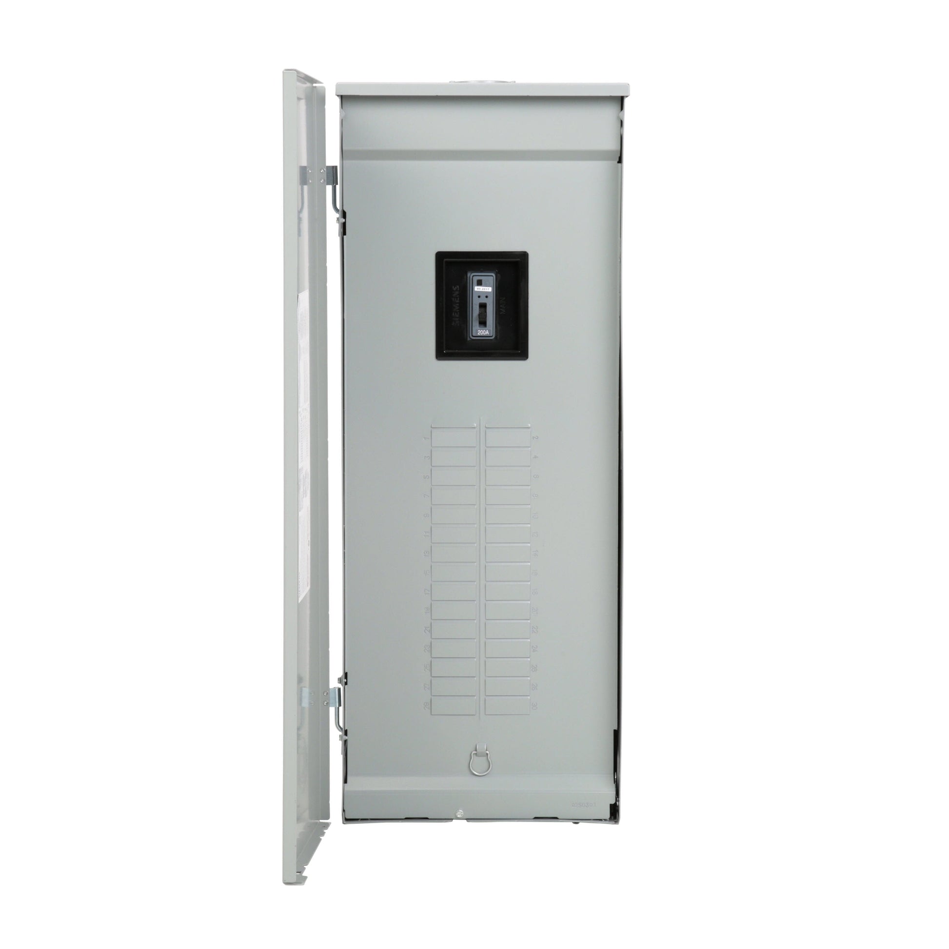 Siemens PL 200-Amp 30-space load center - interior view