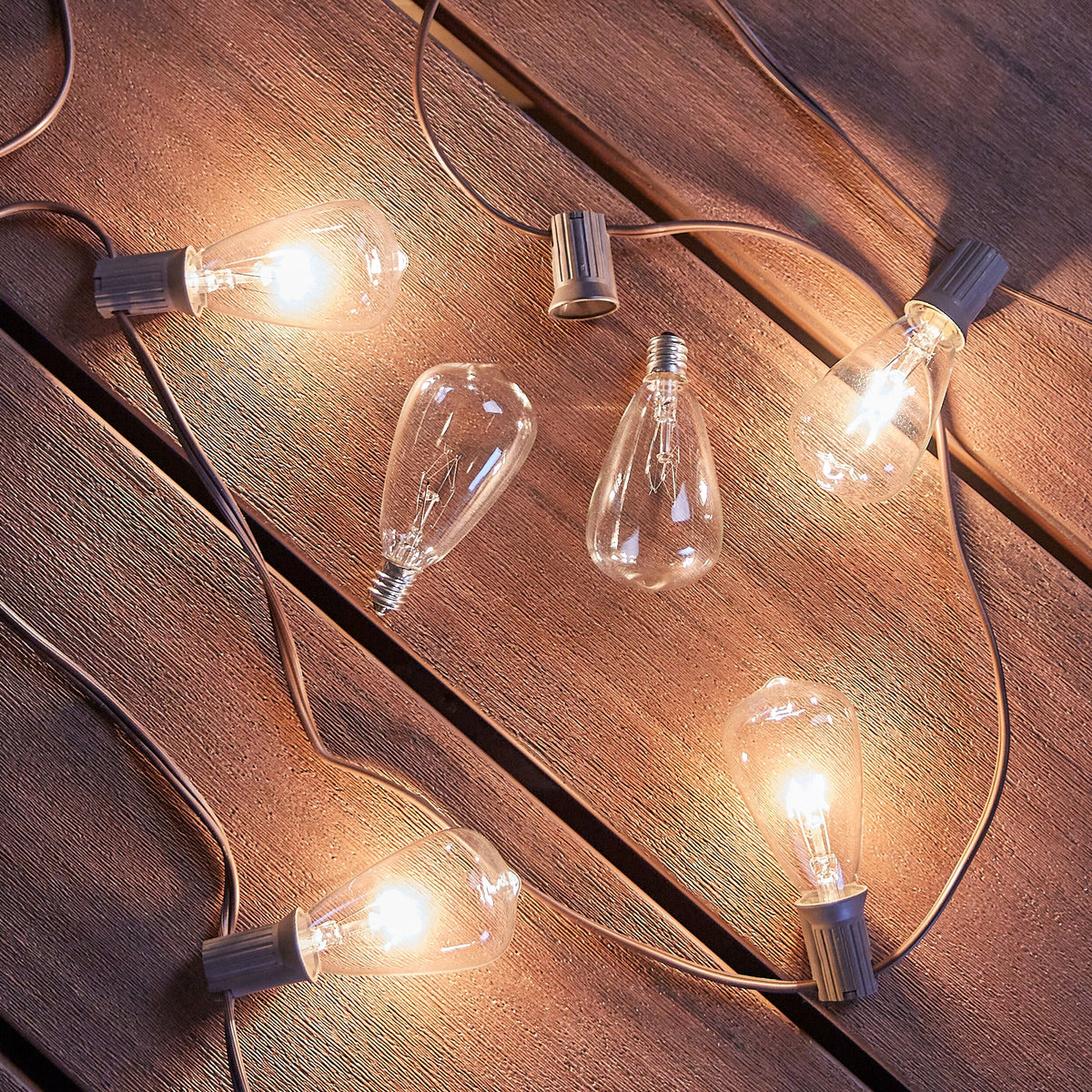 Portfolio White Incandescent Edison String Light Bulbs, 7W, 2-Pack