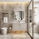 WELLFOR ELIN 30-in x 30-in Lighted LED Fog Free Surface/Recessed Mount Silver Mirrored Soft Close Medicine Cabinet with Outlet