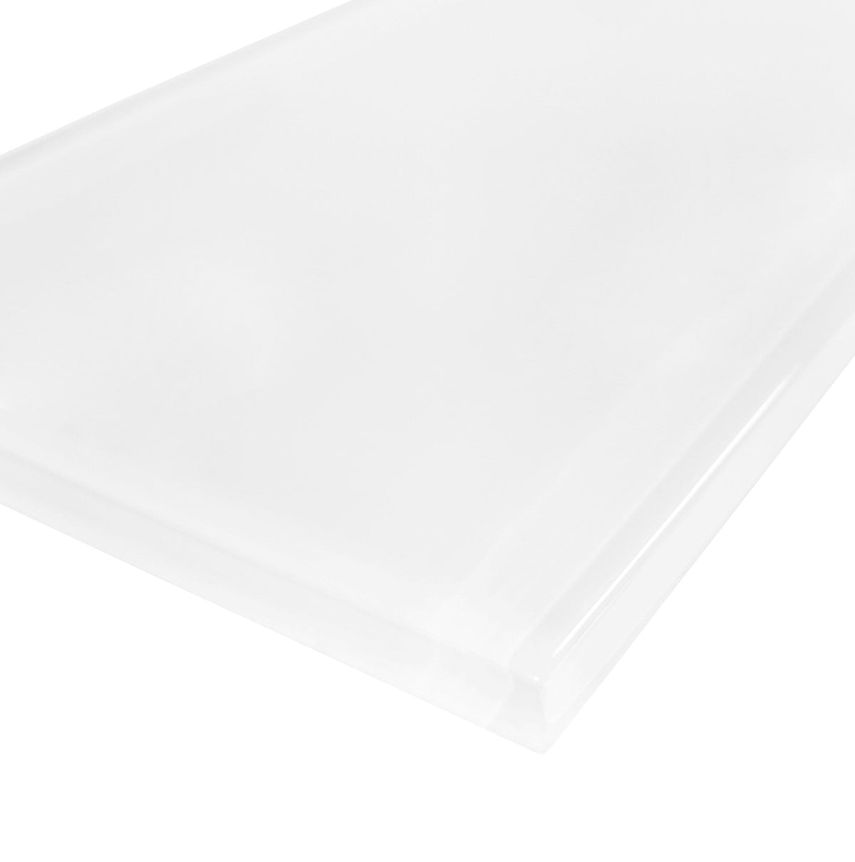 Giorbello (Sample) 4x12 Glass Subway Tiles Bright White 4-in x 12-in Glossy Glass Brick Subway Wall Tile