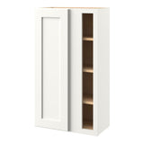 allen + roth Aveley 24-in W x 39.125-in H x 12-in D Linen Blind Corner Wall Fully Assembled Cabinet (Flat Panel Shaker Style)