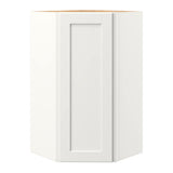 allen + roth Aveley 24-in W x 42.125-in H x 12-in D Linen Diagonal Corner Wall Fully Assembled Cabinet (Flat Panel Square Style)