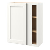 allen + roth Aveley 30-in W x 36.125-in H x 12-in D Linen Blind Corner Wall Fully Assembled Cabinet (Flat Panel Square Style)