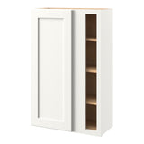 allen + roth Aveley 27-in W x 42.125-in H x 12-in D Linen Blind Corner Wall Fully Assembled Cabinet (Flat Panel Shaker Style)