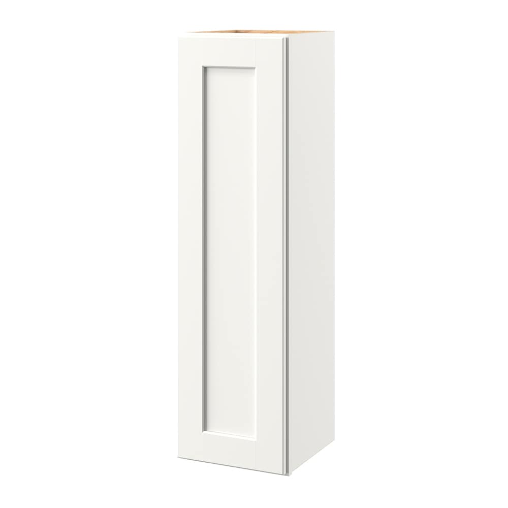 allen + roth Aveley 12-in W x 39.125-in H x 12-in D Linen Wall Fully Assembled Cabinet (Flat Panel Shaker Door Style)
