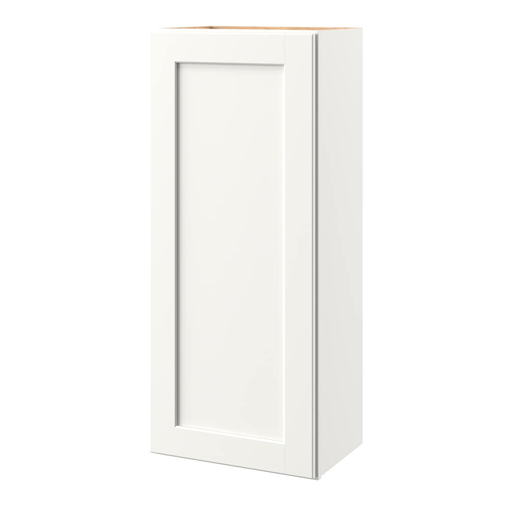 allen + roth Aveley 18-in W x 39.125-in H x 12-in D Linen Wall Fully Assembled Cabinet (Flat Panel Shaker Door Style)