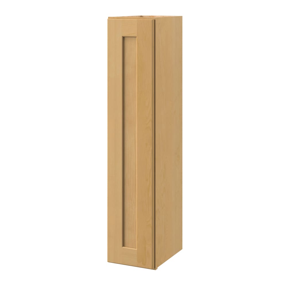 allen + roth Innsbrook 9-in W x 39.125-in H x 12-in D Rye Wall Fully Assembled Cabinet (Flat Panel Shaker Door Style)