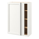 allen + roth McKeller 30-in W x 39.125-in H x 12-in D Linen Blind Corner Wall Fully Assembled Cabinet (Flat Panel Square Style)