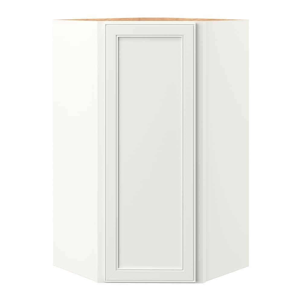 allen + roth McKeller 24-in W x 39.125-in H x 12-in D Linen Diagonal Corner Wall Fully Assembled Cabinet (Flat Panel Square Style)