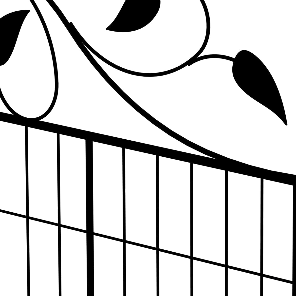 YARDLINK 4-ft H x 3-ft W Black Steel Decorative Metal Straight-top No Dig Decorative Fence Panel