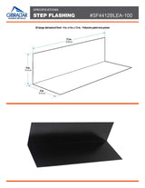 Gibraltar Building Products 4-in x 12-in Black Galvanized Steel Step Flashing, 28-Gauge